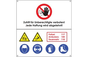 Warn- und Verbotsplane "Zutritt verboten"